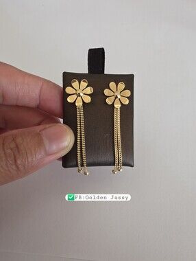 18K Real Gold Flower Dangling